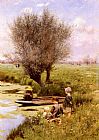 Afternoon Along The River by Emile Claus